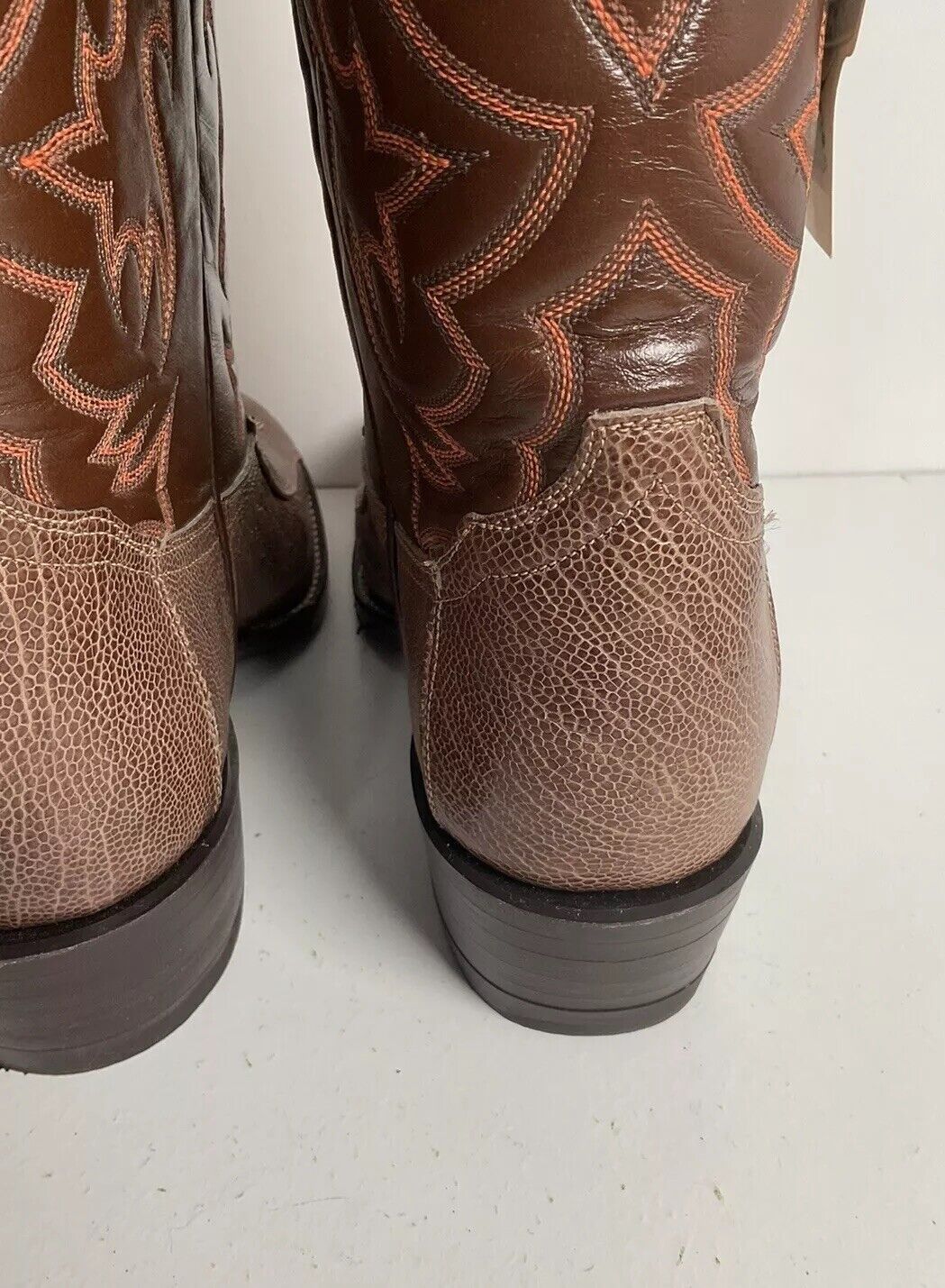 Vintage Tony Lama Exotic Ostrich Leg Cowboy Boots New Old Stock Gold Label