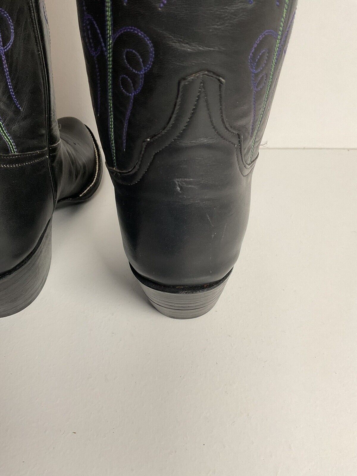 Vintage Rocky Carroll Custom Grape Vine Cowgirl Boots 6-6.5 Texas Americana