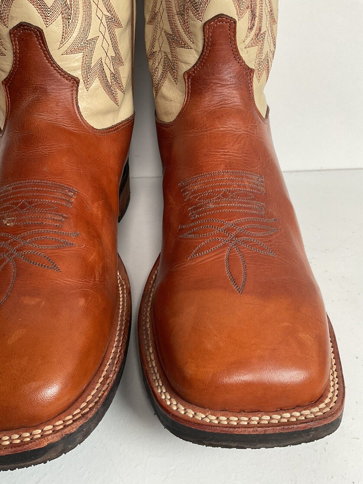 Tony Lama Shorty Buckaroo Cowboy Boots 14 D Punchy Crepe