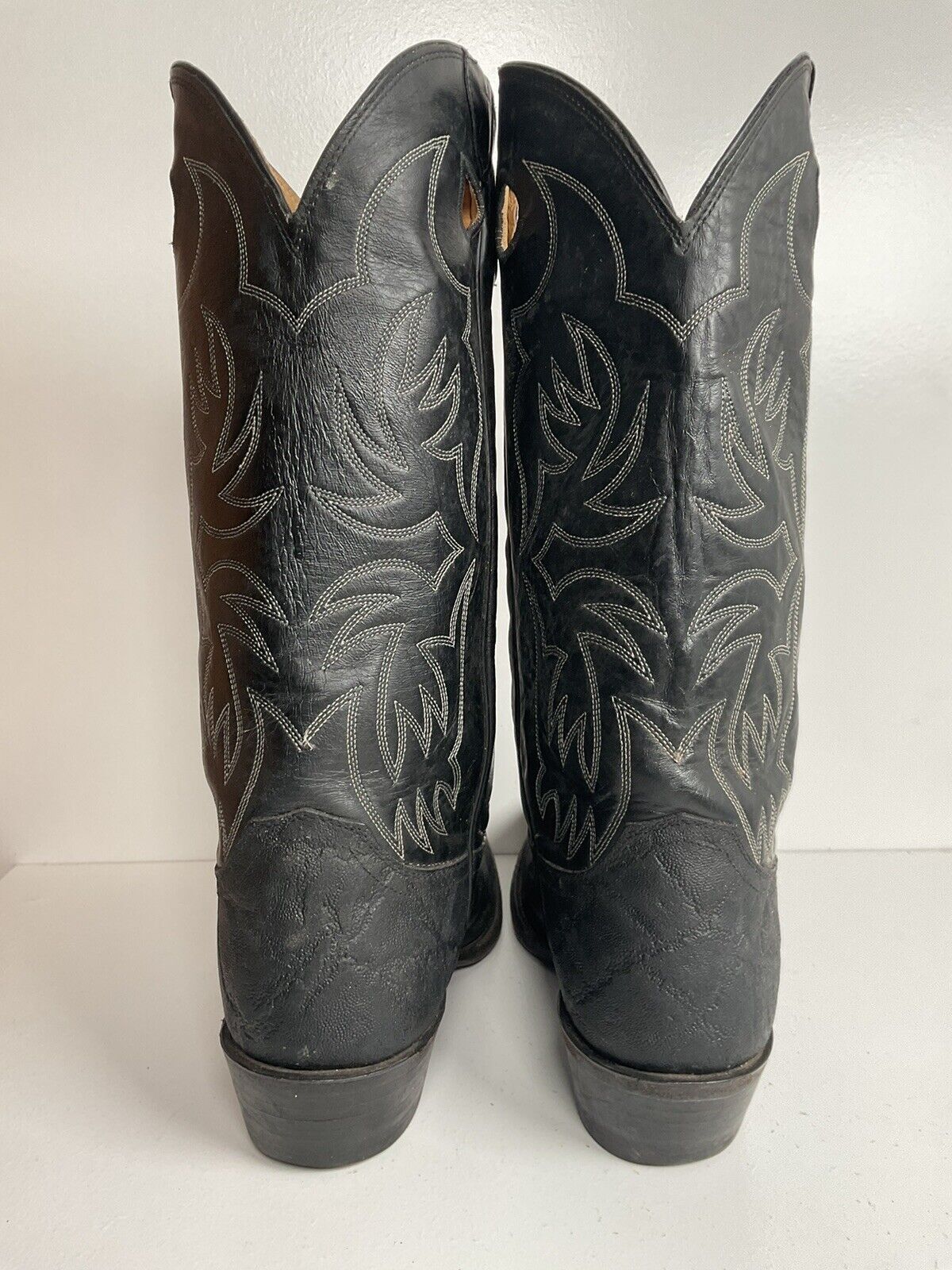 Justin Faux Elephant Print On Cowhide Buckaroo Cowboy Boots 10 D Punchy