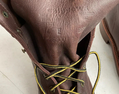 Vintage Chippewa Cork Sole Leather Boots 14 E Old Label Soft Toe