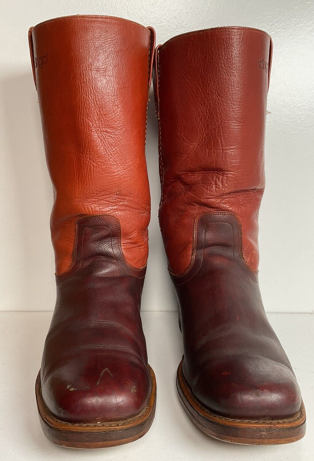 Vintage Acme Dingo Leather Campus Boots 13 D Thrashed