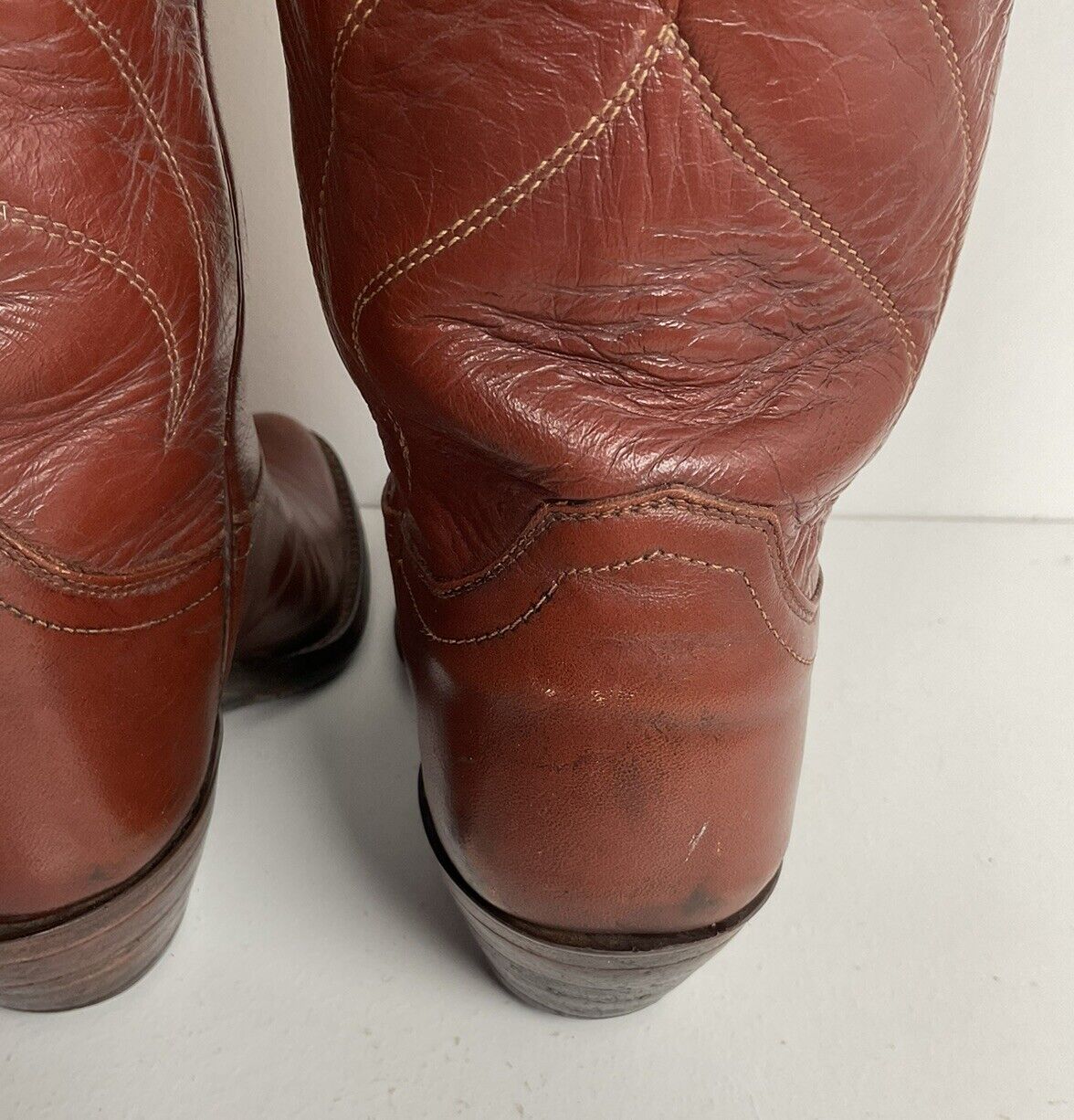 Vintage Justin Butterfly Snakeskin Inlay Cowgirl Boots 6 C Tall USA