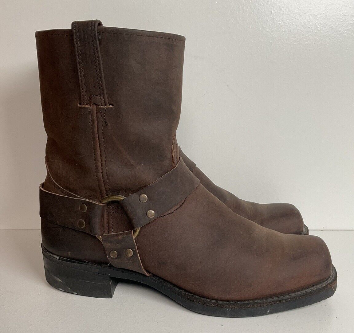 Frye Gaucho Harness Moto Boots 12 M Square Toe Style 87400 USA Made