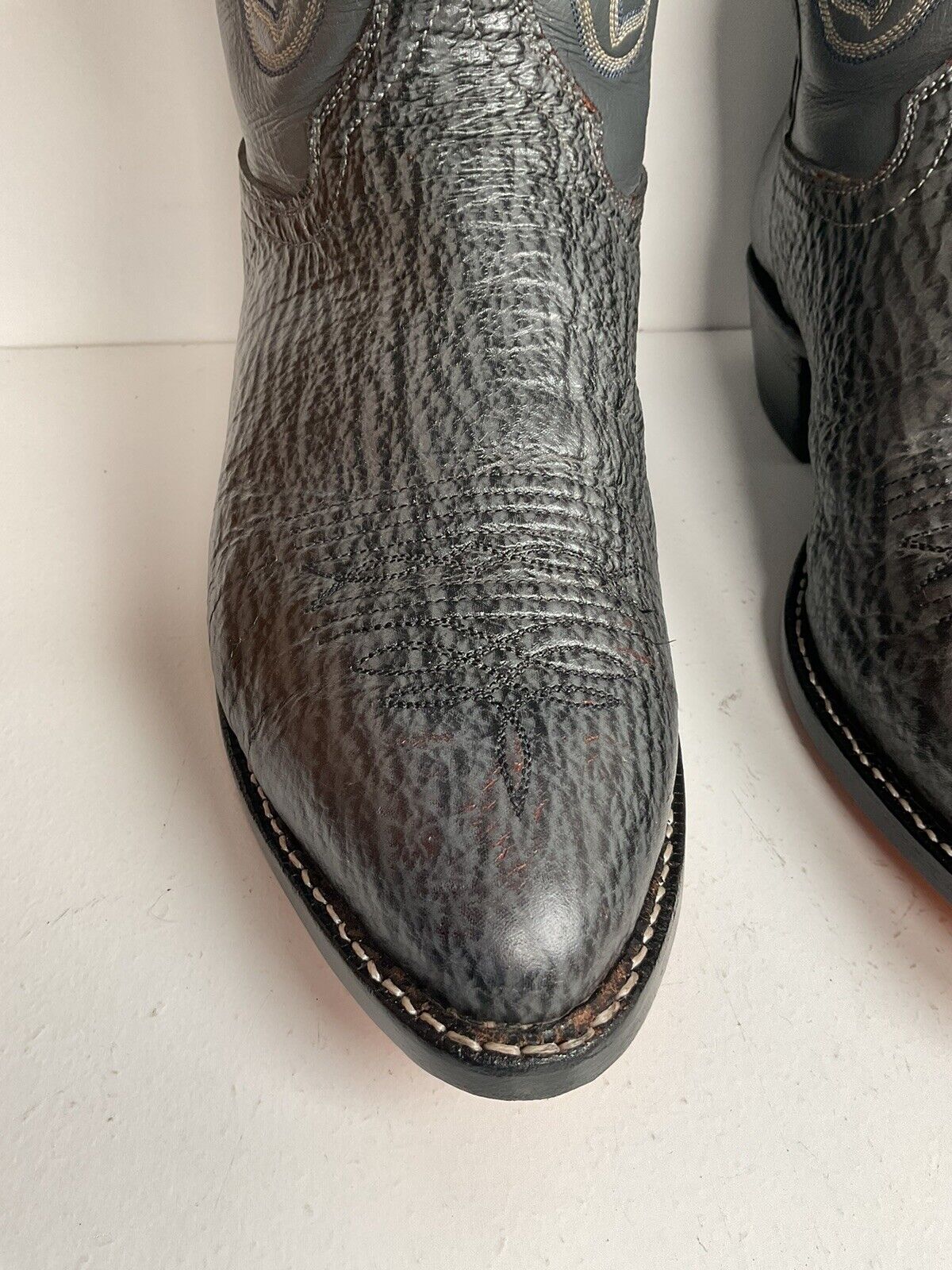 Hondo Exotic Sharkskin Cowboy Boots 8.5 D New Half Soles