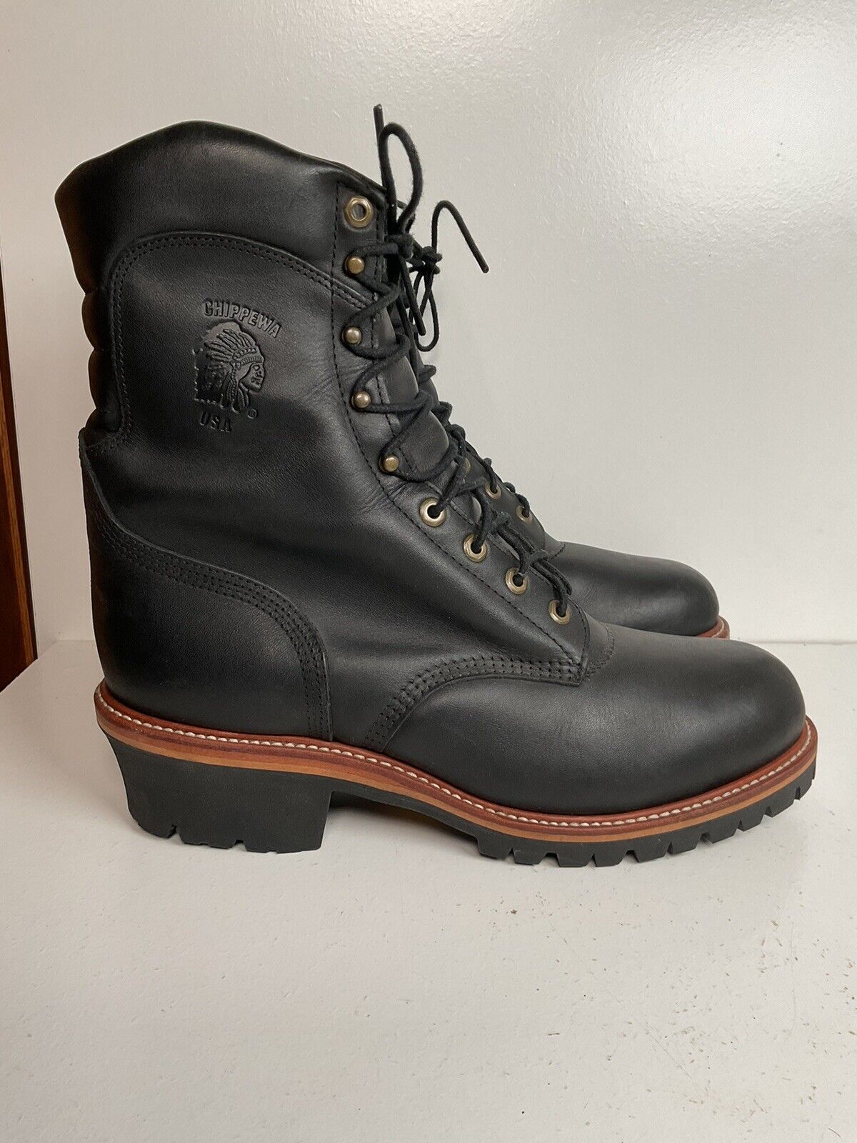 Chippewa Super DNA 9” Steel Toe Logger Boots 13 E Insulated USA Made