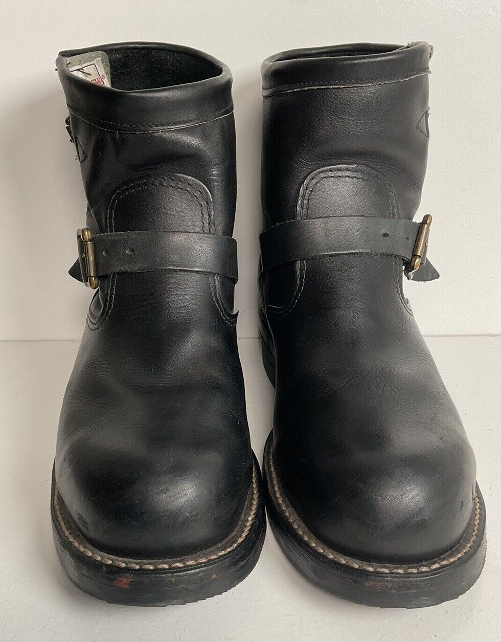 Chippewa Black Leather Engineer Harness Boots 9.5 D Style 27872 Steel Toe