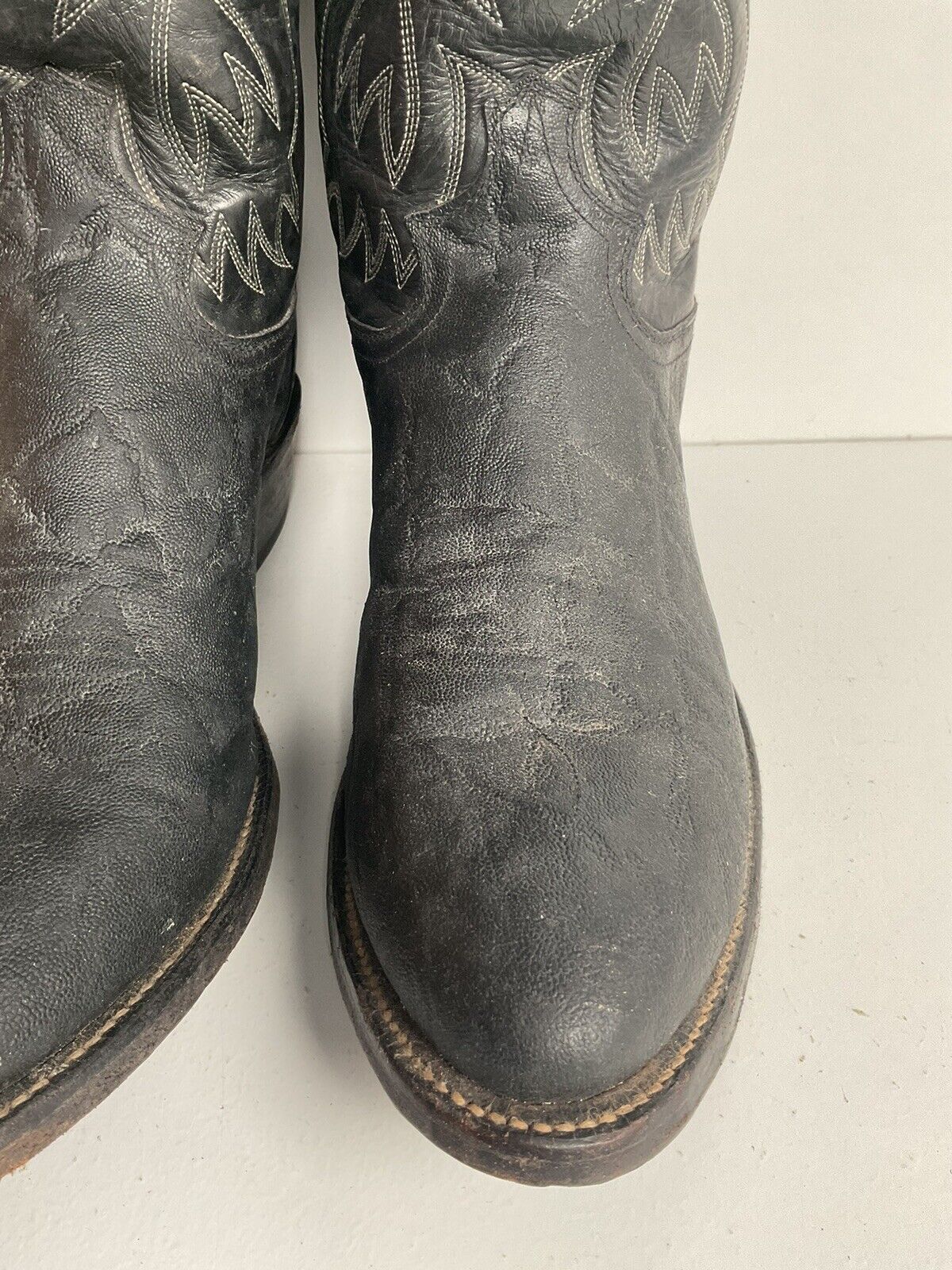 Justin Faux Elephant Print On Cowhide Buckaroo Cowboy Boots 10 D Punchy