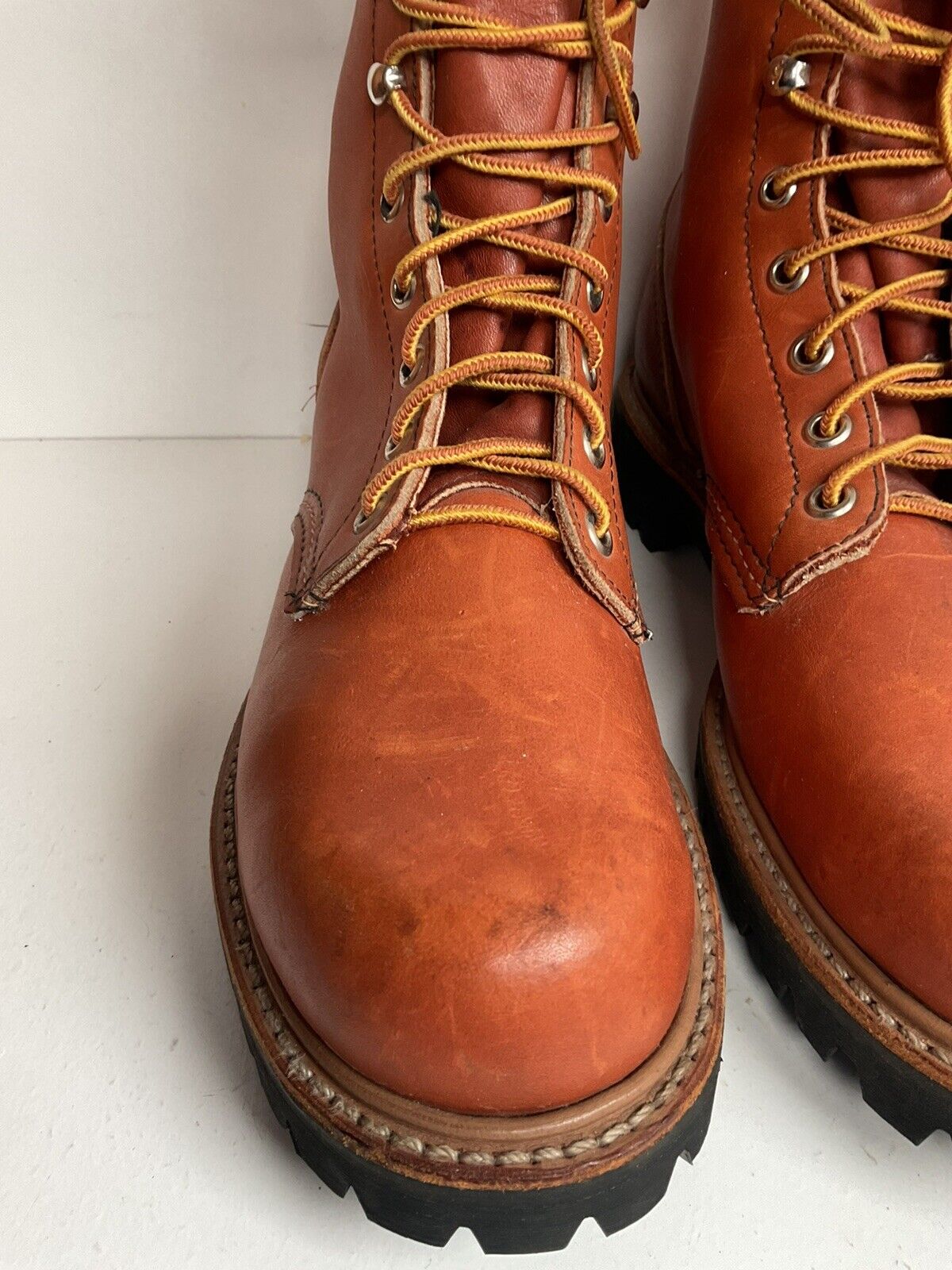 Vintage Red Wing Irish Setter Leather Logger Boots 9.5 A Vibram 80s