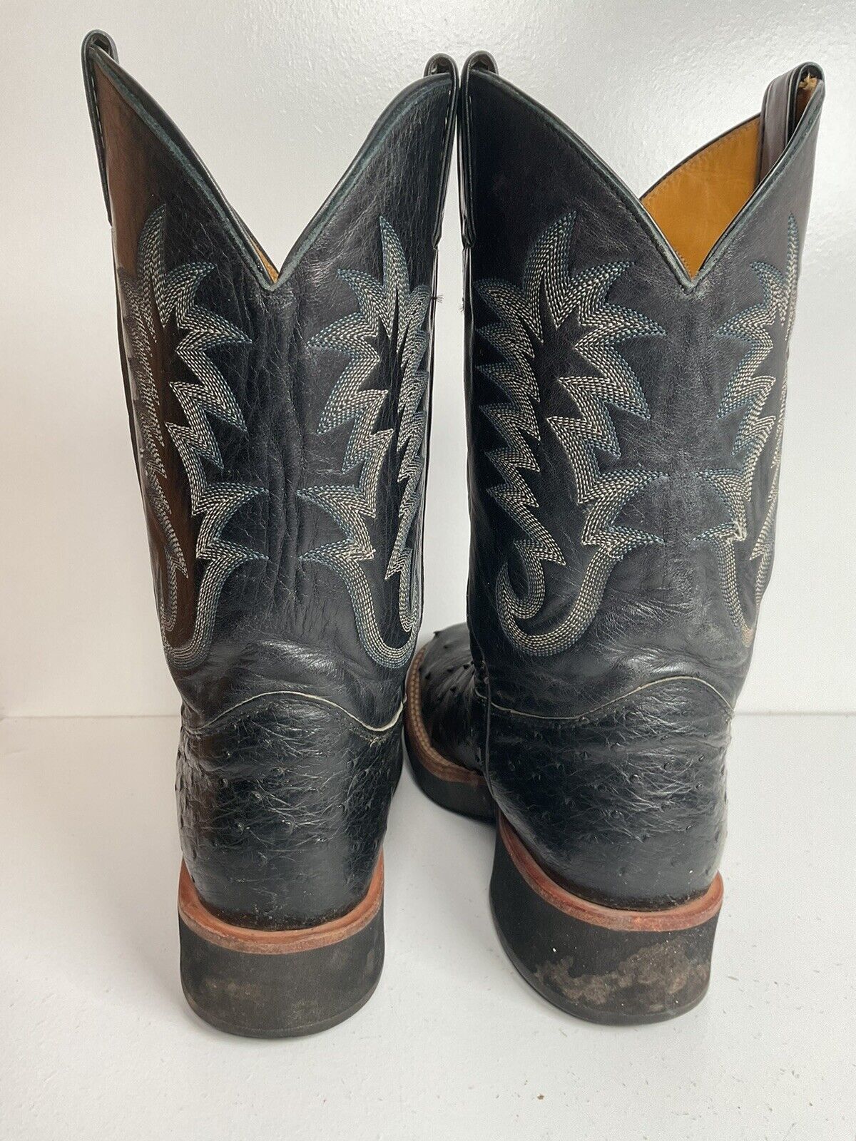 Justin Women’s Tekno Crepe Cowgirl Boots 9 B Exotic Black Ostrich