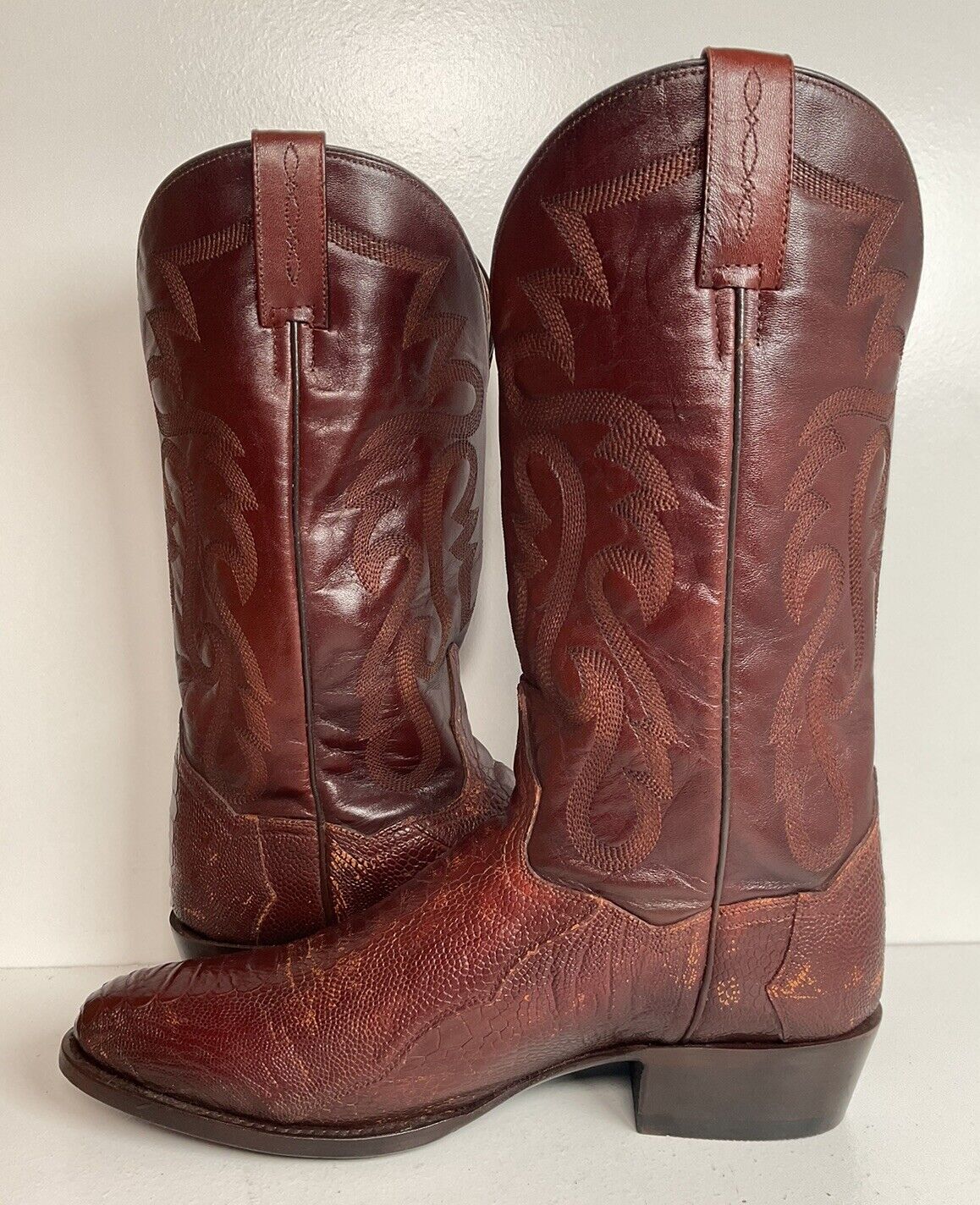 Dan Post Exotic Ostrich Leg Cowboy Boots 10 D