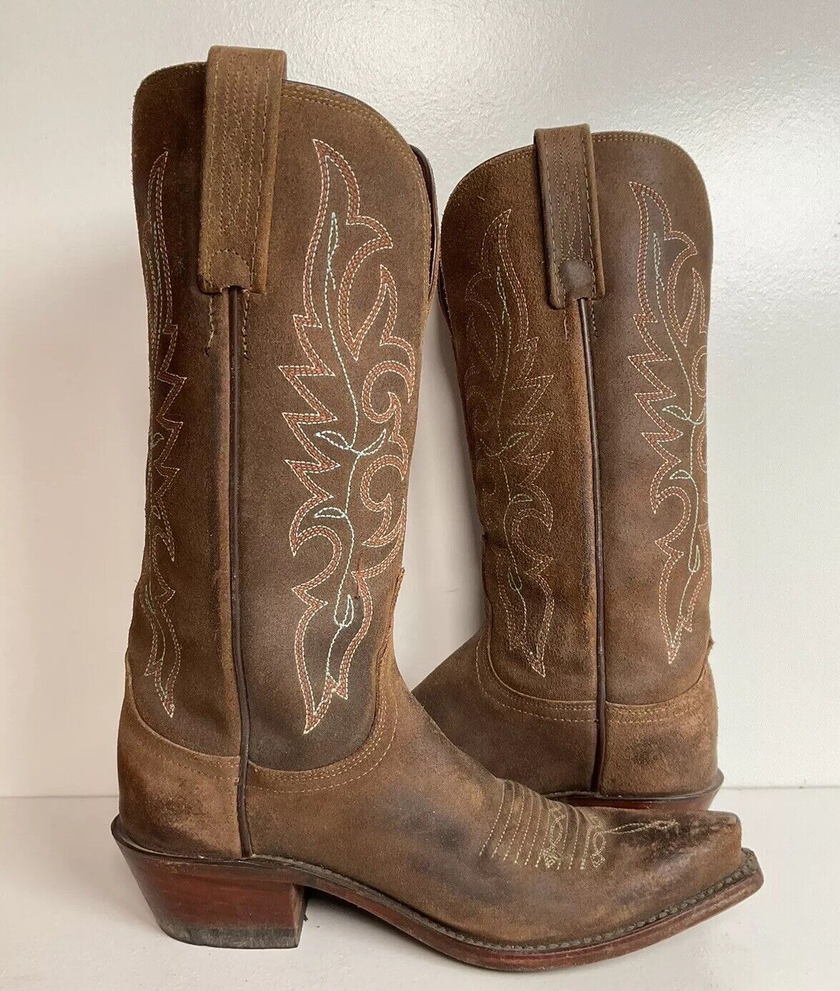 Lucchese 1883 Women’s Rough Out Suede Cowgirl Boots 7.5 B