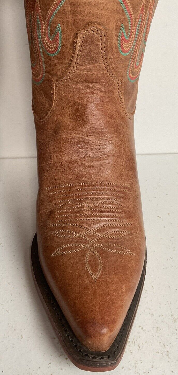 Justin Bent Rail Leather Cowgirl Boots 7 B New Without Box