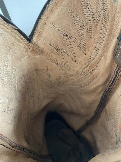 Dan Post Front Cut Python Cowboy Boots 9 D Snakeskin USA Made Recrafted