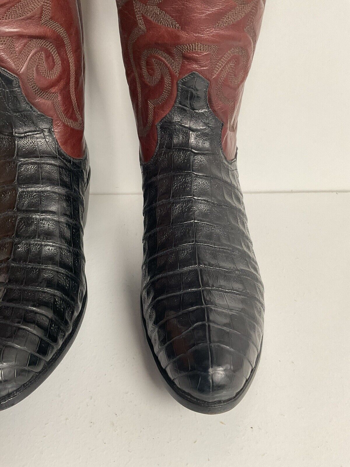 J B Hill Women’s Exotic Caiman Cowgirl Boots 7.5 B Belly Cut Custom