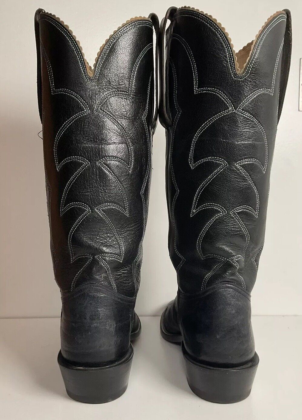 Custom 16” Buckaroo Cowboy Boots 10 B Cavalry Style Kangaroo Leather