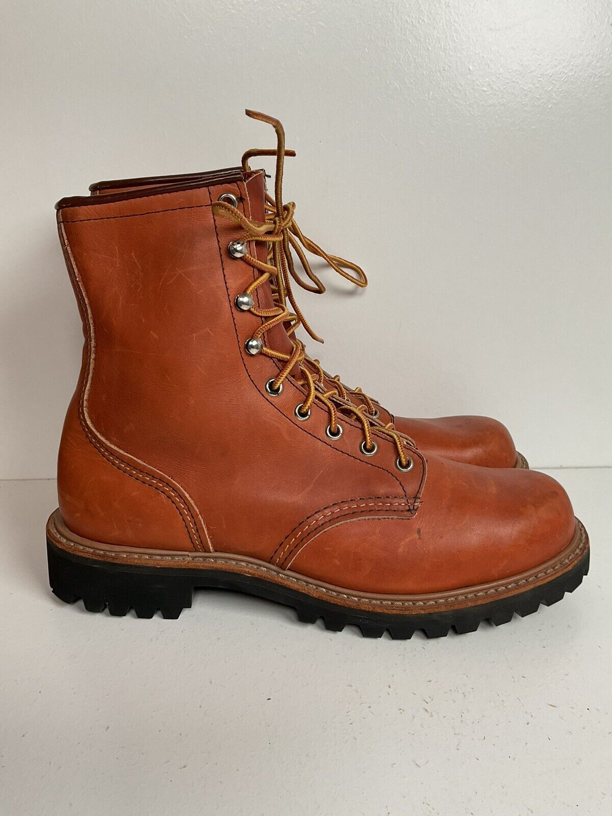 Vintage Red Wing Irish Setter Leather Logger Boots 9.5 A Vibram 80s