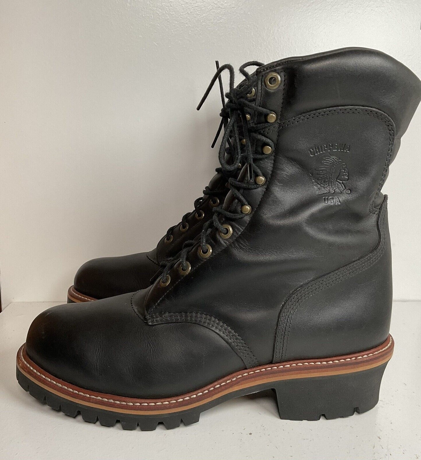 Chippewa Super DNA 9” Steel Toe Logger Boots 13 E Insulated USA Made