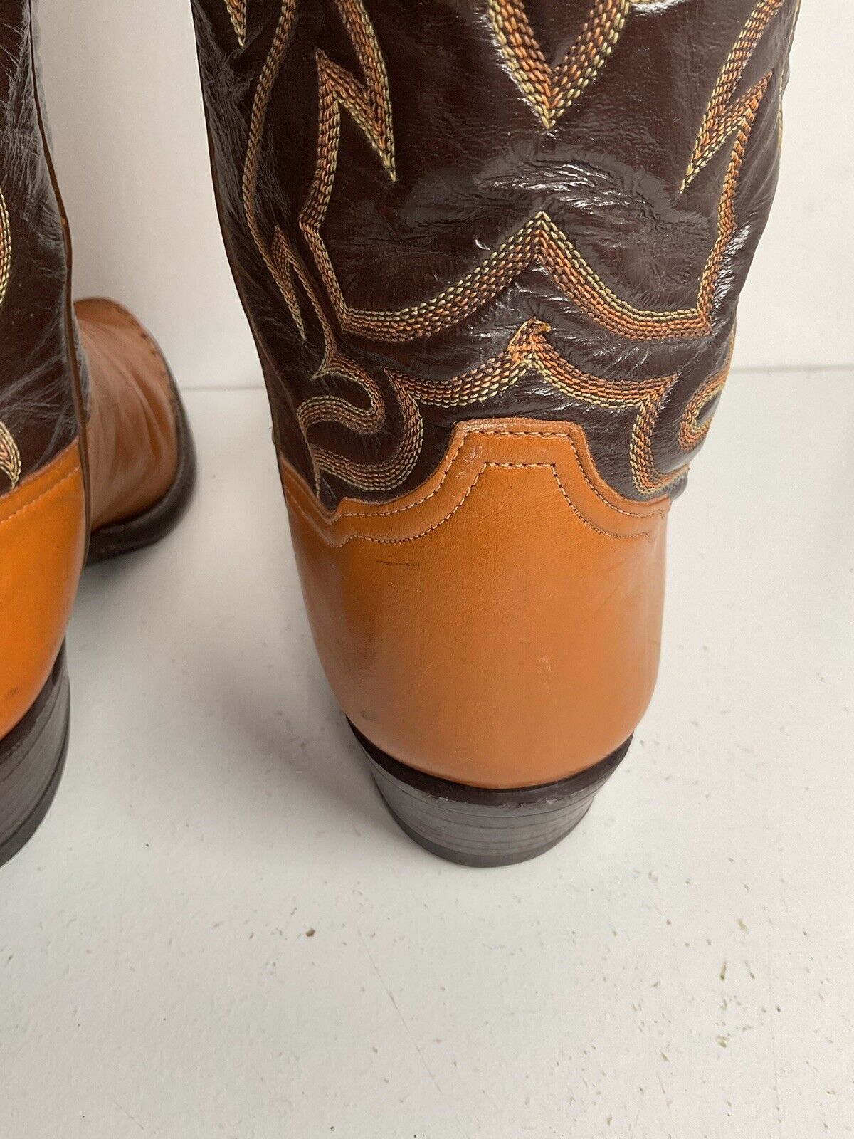 Vintage Tony Lama Lizard Wingtip Cowboy Boots 10.5 EEE