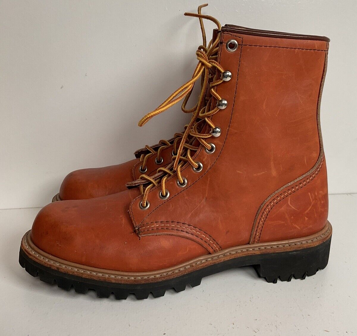 Vintage Red Wing Irish Setter Leather Logger Boots 9.5 A Vibram 80s