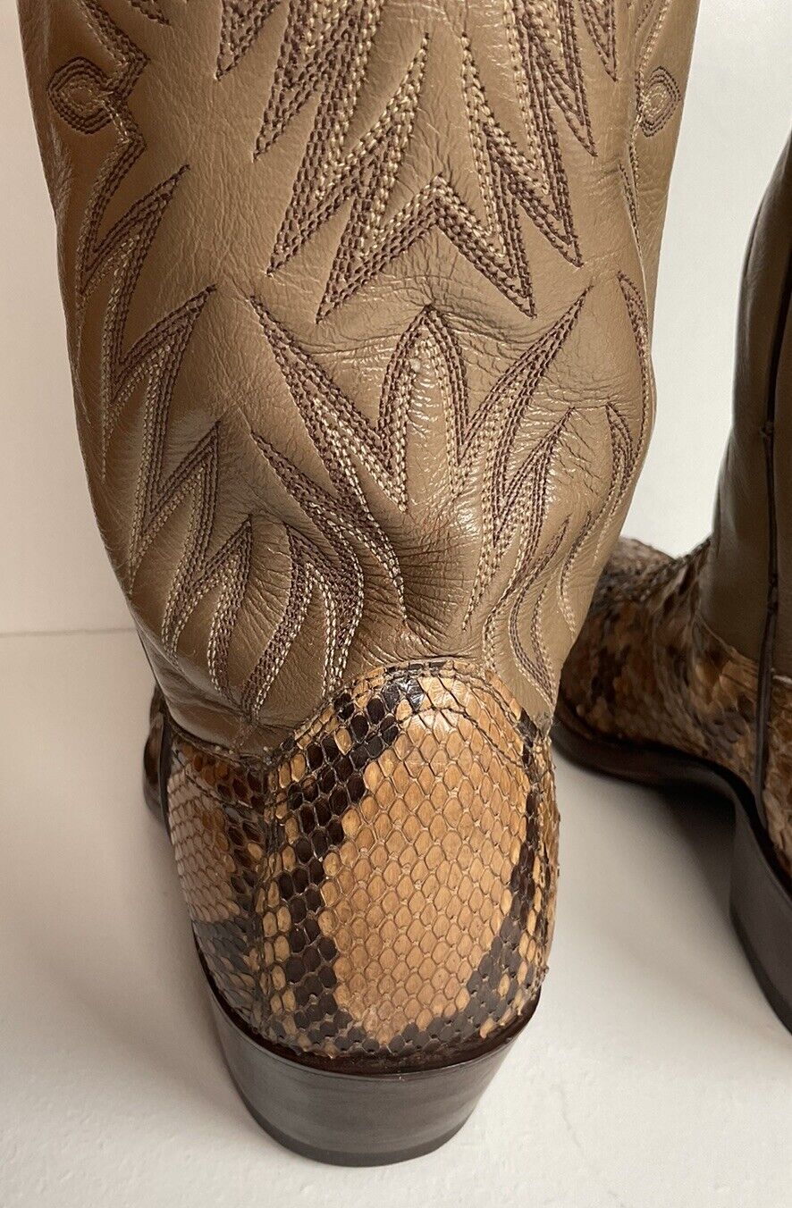 Dan Post Front Cut Python Cowboy Boots 9 D Snakeskin USA Vintage Resoled