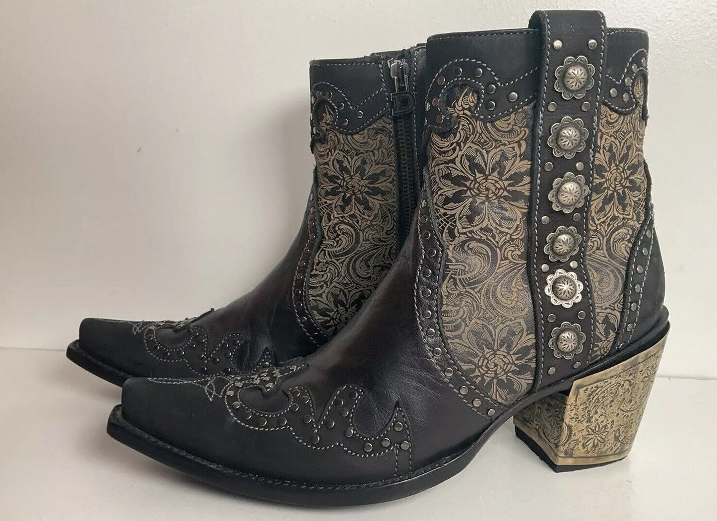 Old Gringo for Double D Ranch San Antonio Ankle Boots 9.5 B Moto Zip