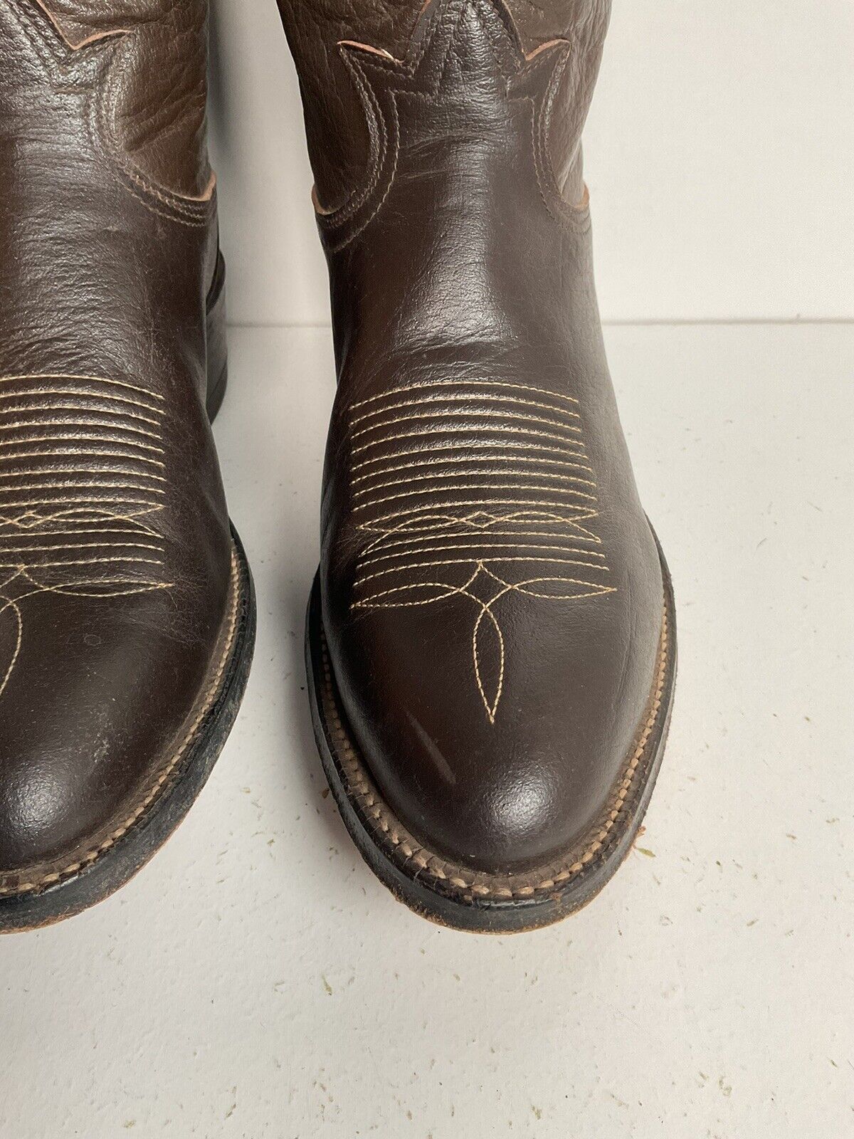 Vintage Tony Lama Exotic Water Buffalo Cowboy Boots 8 D Black Label