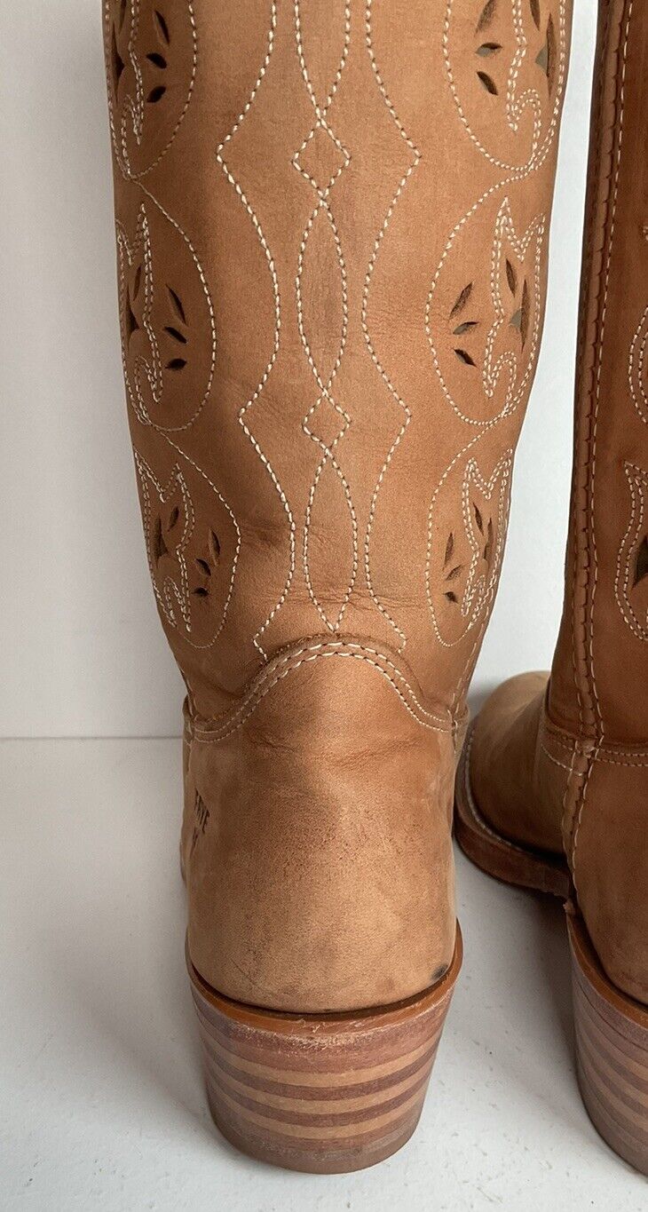 Frye Austin Cowgirl Boots 6 M Tooled Flower Inlay USA Made