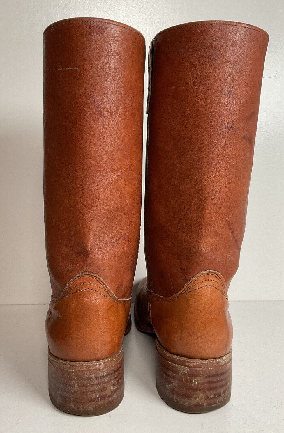 Vintage Dingo Acme Leather Campus Boots 12 D USA Made Thrashed