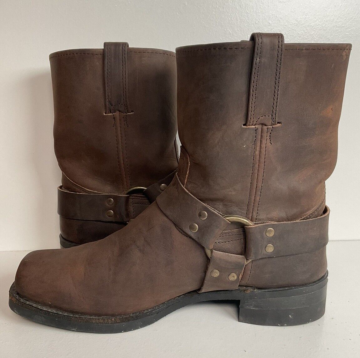 Frye Gaucho Harness Moto Boots 12 M Square Toe Style 87400 USA Made