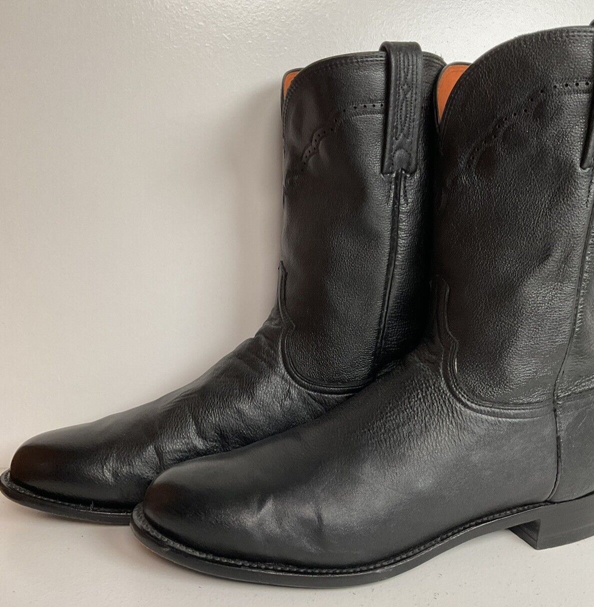 Lucchese 1883 Classic Black Roper Boots 14 EE