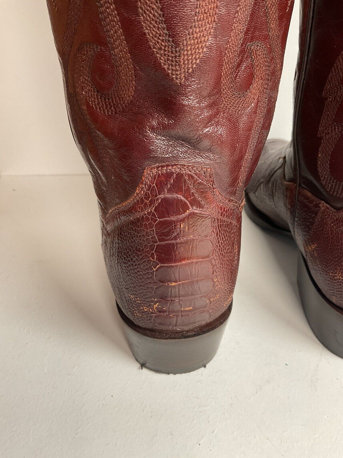 Dan Post Exotic Ostrich Leg Cowboy Boots 10 D