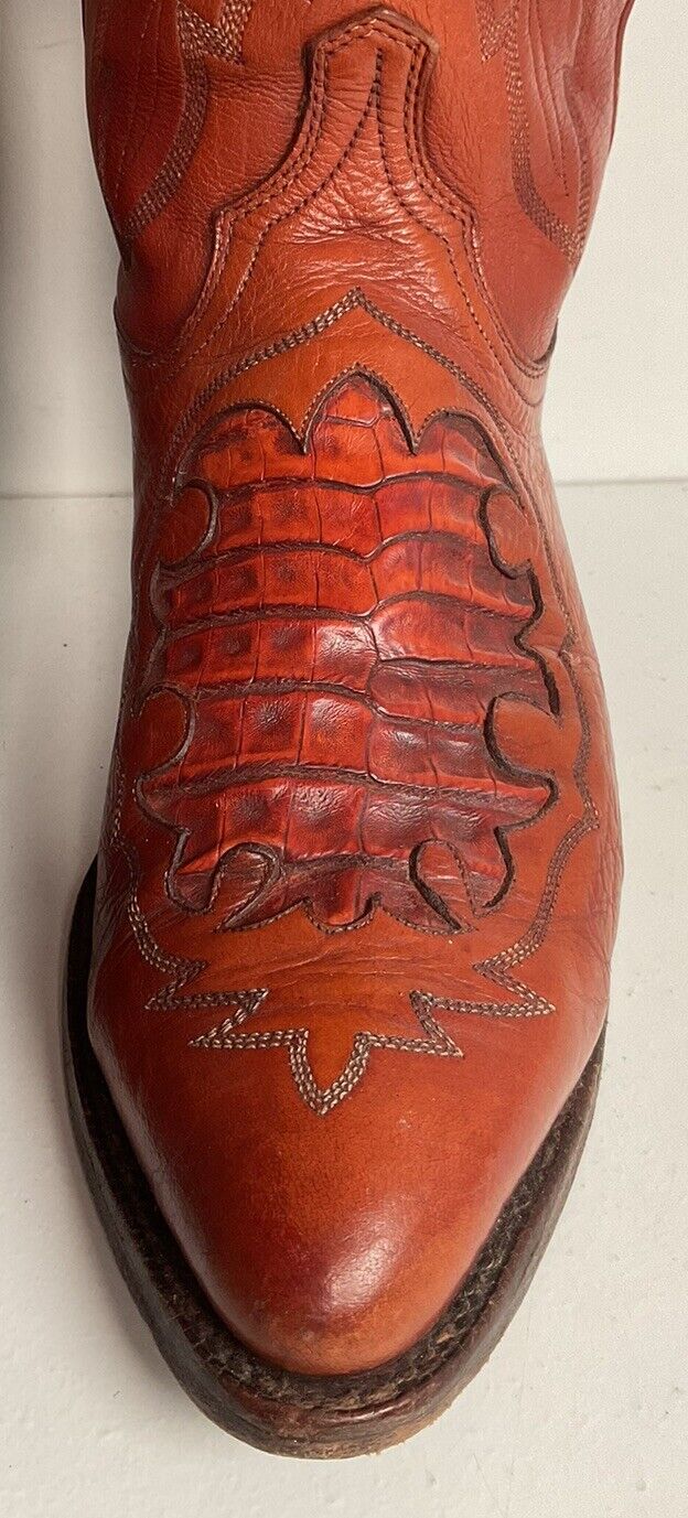 Lucchese 1883 Caiman Crocodile Inlay Cowboy Boots 9 D Exotic