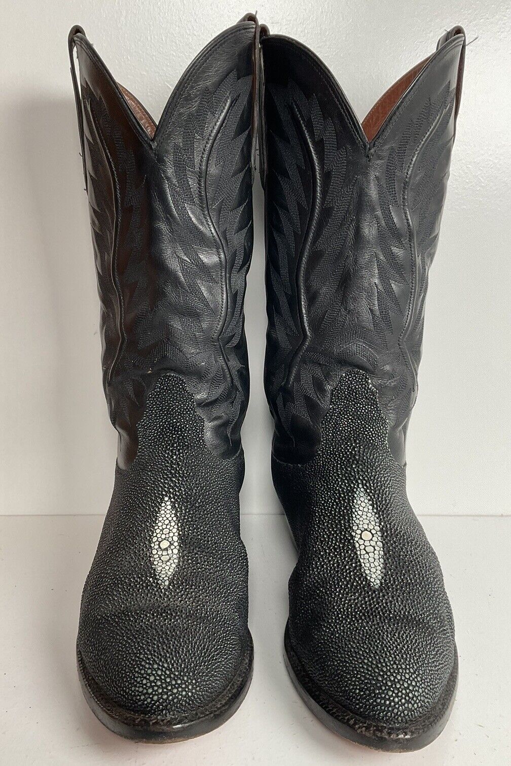 Nocona Exotic Stingray Cowboy Boots 9 D USA Black