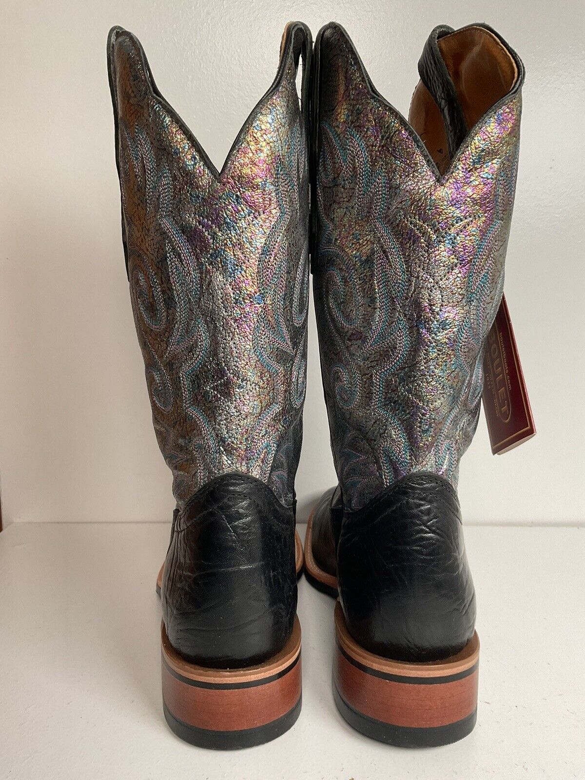 Boulet Women’s Iridescent Cowgirl Boots 9 C Square Toe