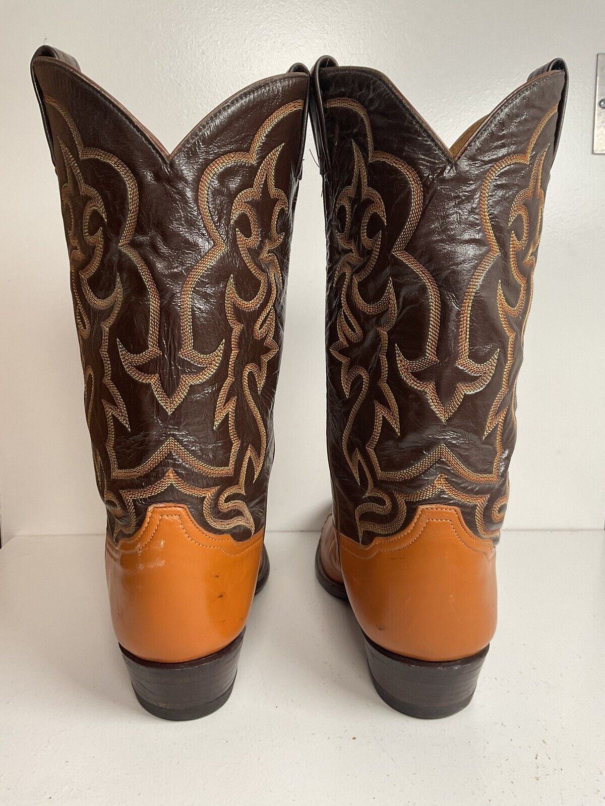 Vintage Tony Lama Lizard Wingtip Cowboy Boots 10.5 EEE