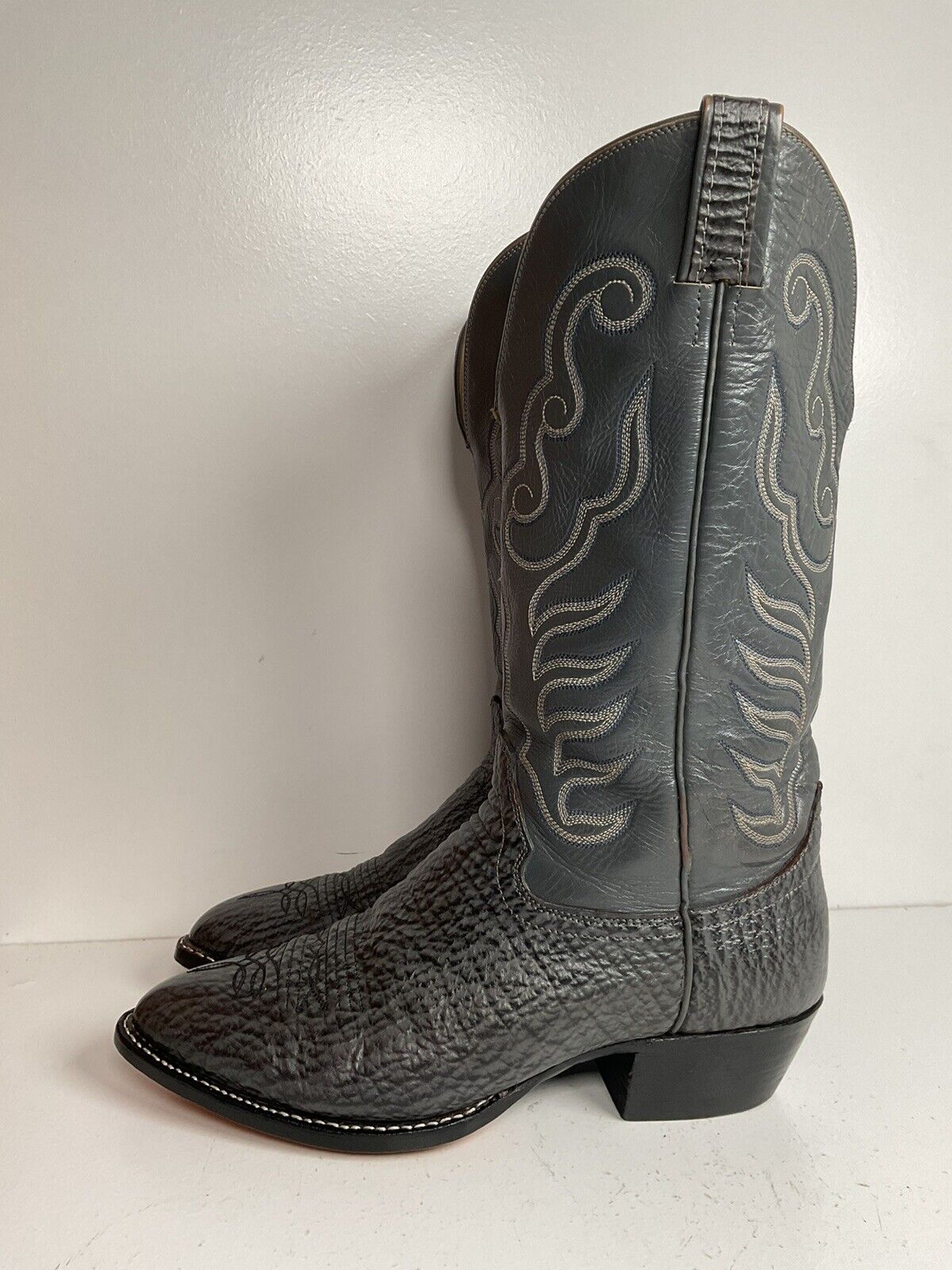 Hondo Exotic Sharkskin Cowboy Boots 8.5 D New Half Soles