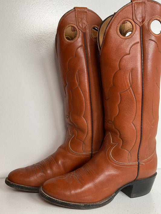 Vintage Tony Lama Buckaroo Cowboy Boots 7.5 D Punchy