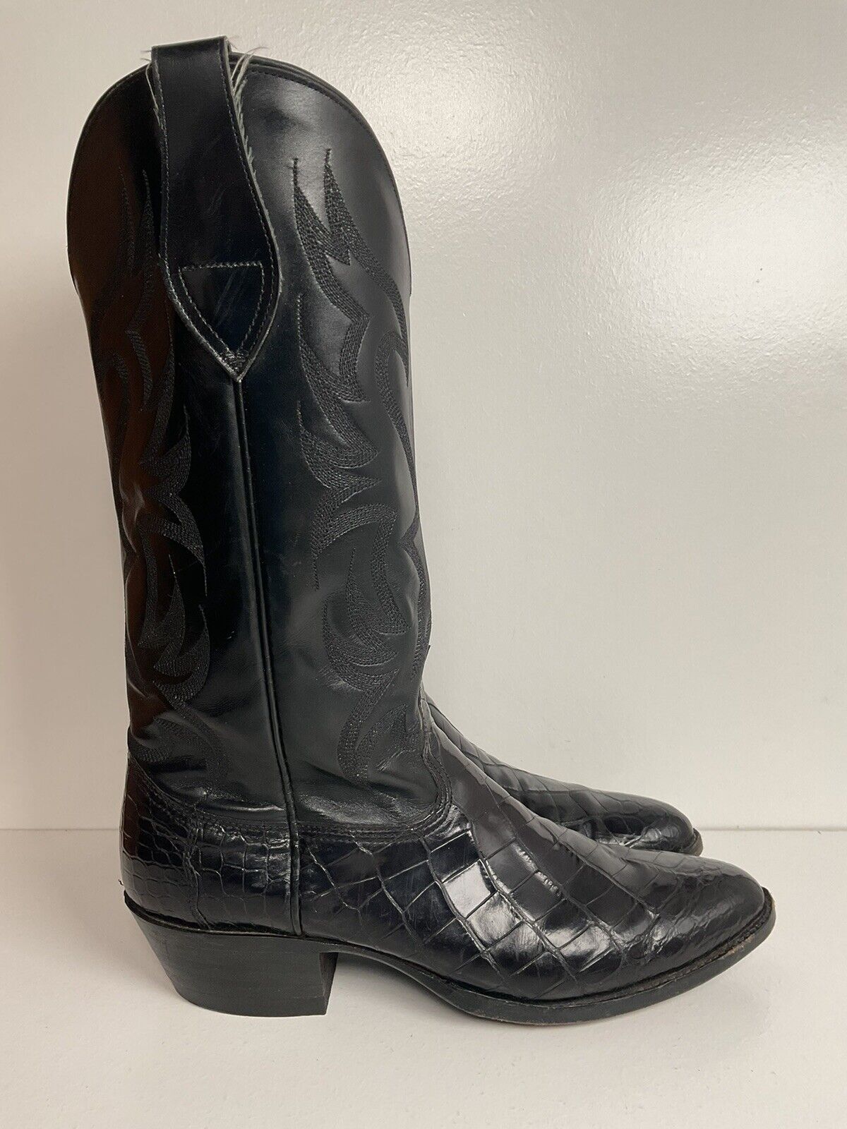 Nocona Legacy Collection Alligator Cowgirl Boots 8 B Belly Cut W/Storage Bags