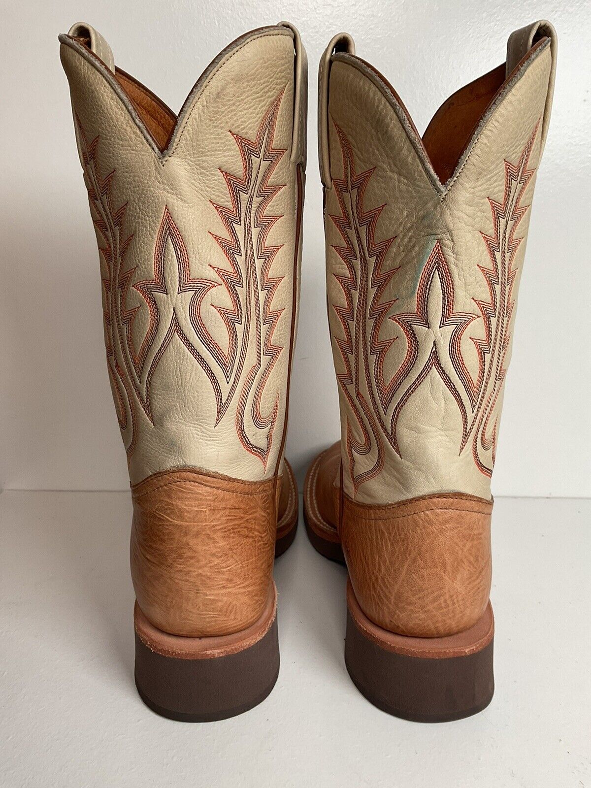 Vintage Tony Lama Cowgirl Shorty Roper Boots 6.5 B Crepe White Label