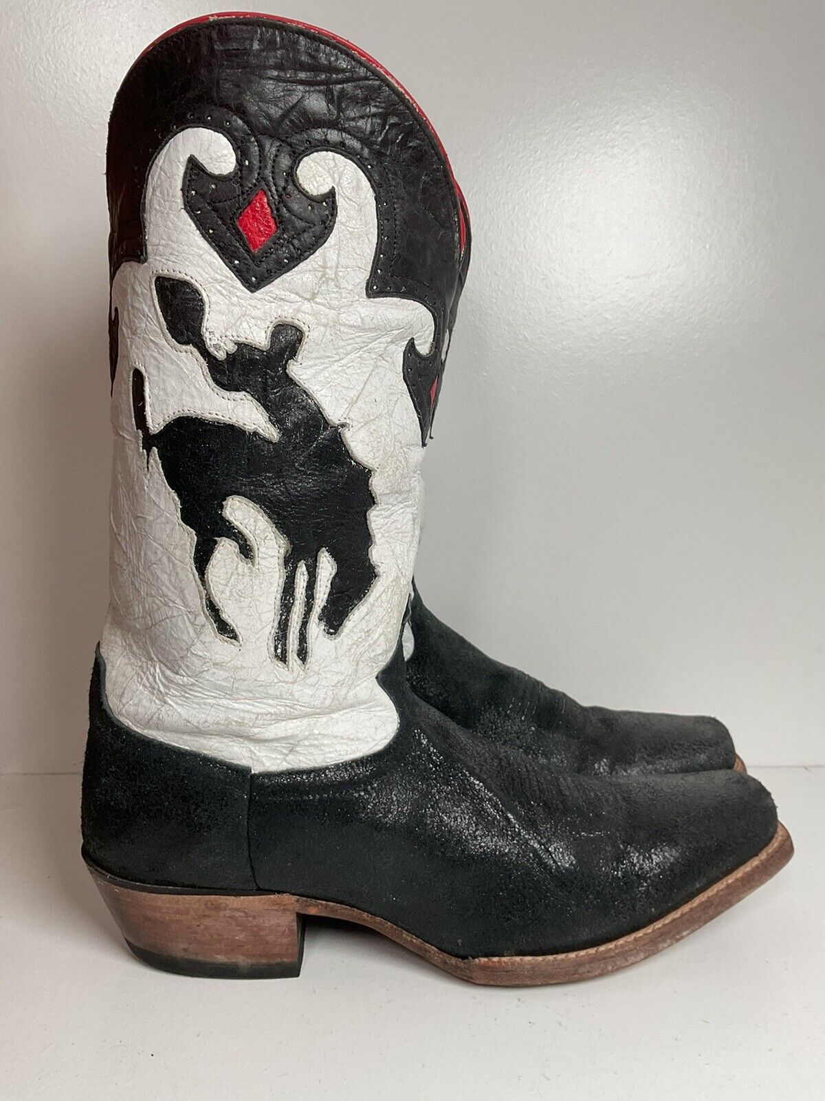 Justin Vintage Collection Cowboy Boots 11.5 D Rodeo Cowboy Inlay