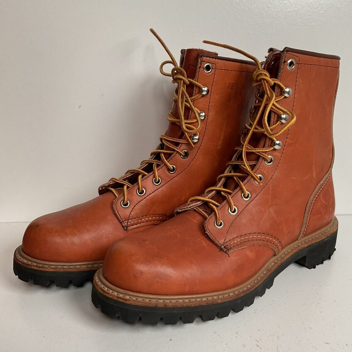 Vintage Red Wing Irish Setter Leather Logger Boots 9.5 A Vibram 80s