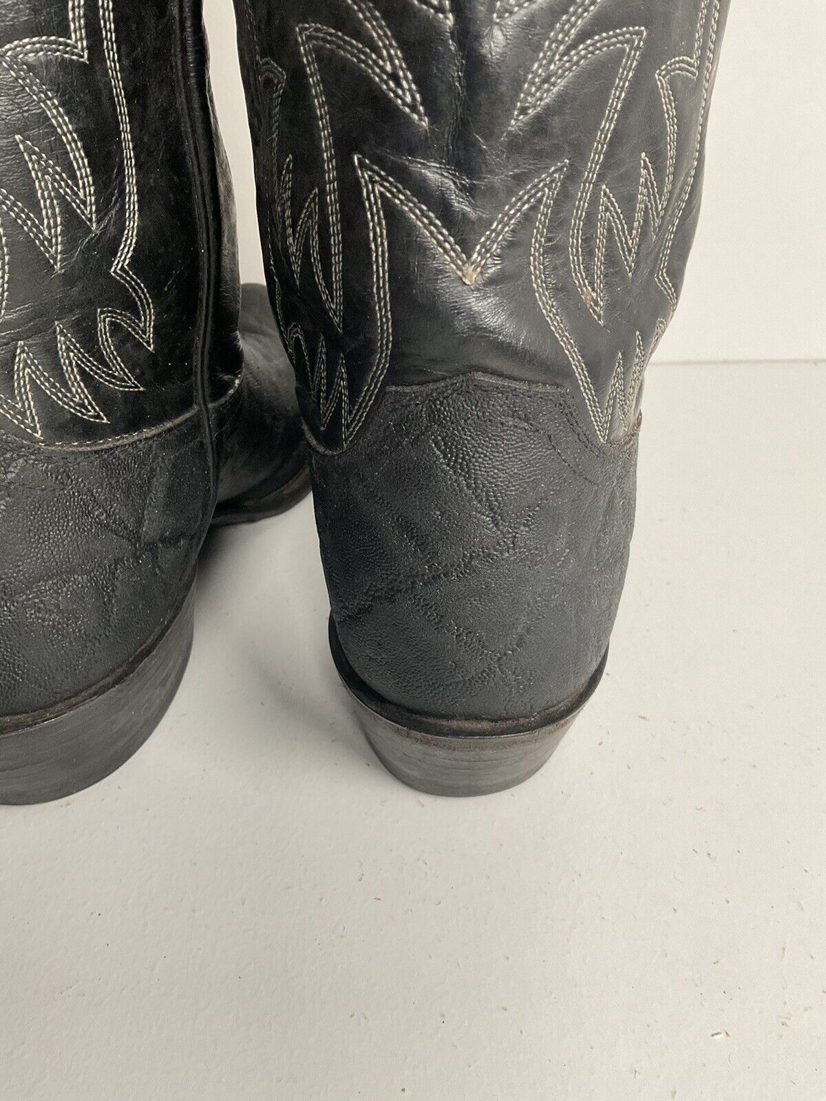 Justin Faux Elephant Print On Cowhide Buckaroo Cowboy Boots 10 D Punchy