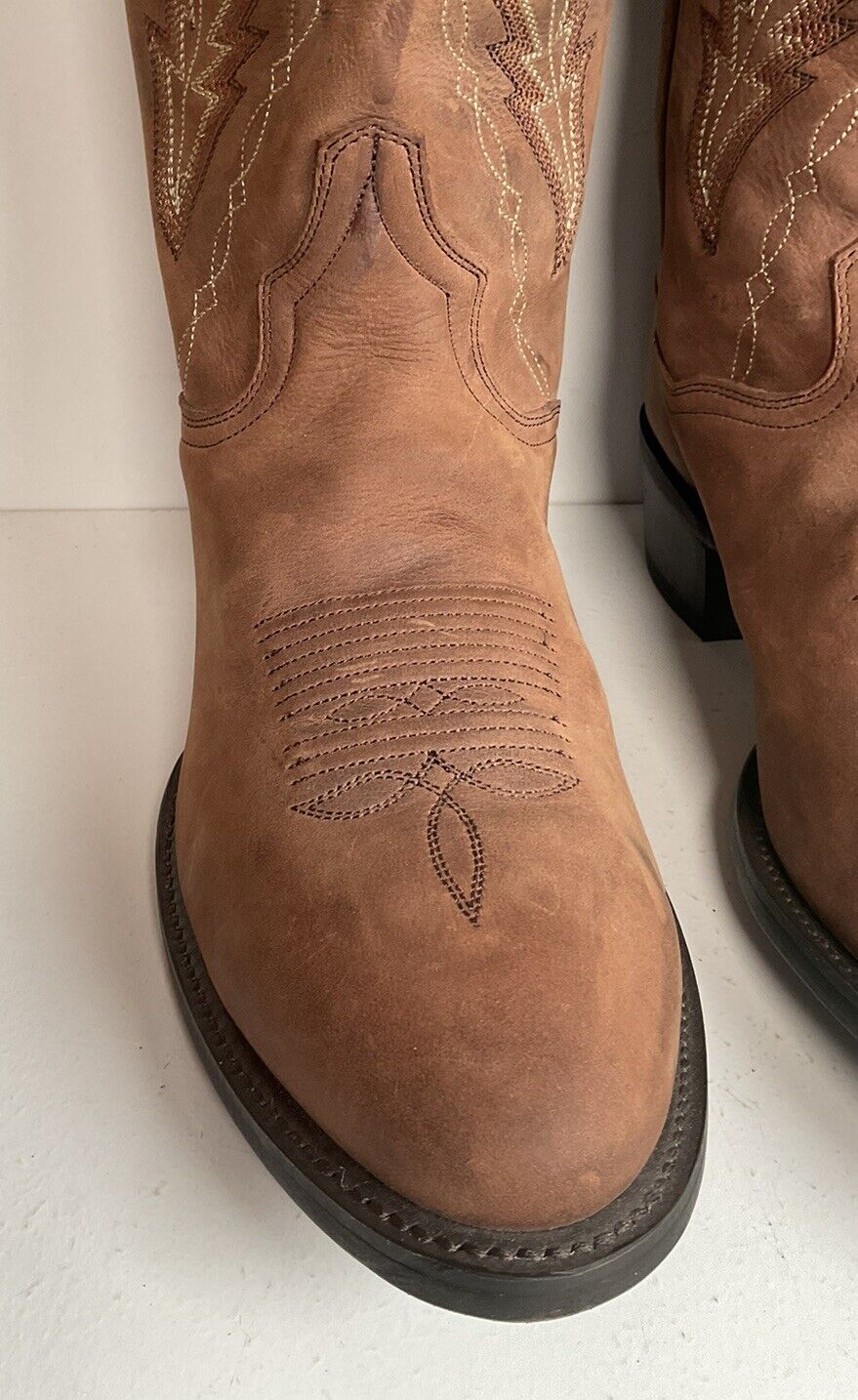 Dan Post Nubuk Suede Cowboy Boots 9 EW Brown