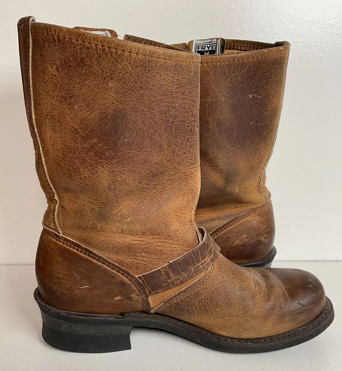 Frye Women’s 12 R Engineer Harness Boots 9 M Golden Brown 77400