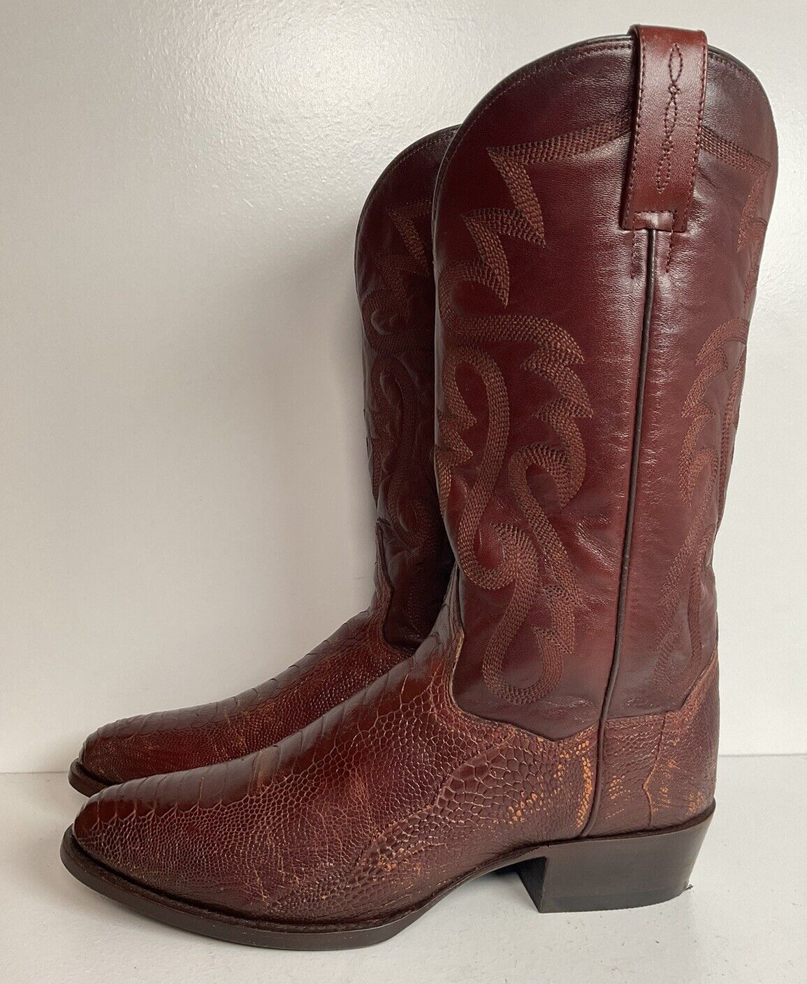 Dan Post Exotic Ostrich Leg Cowboy Boots 10 D