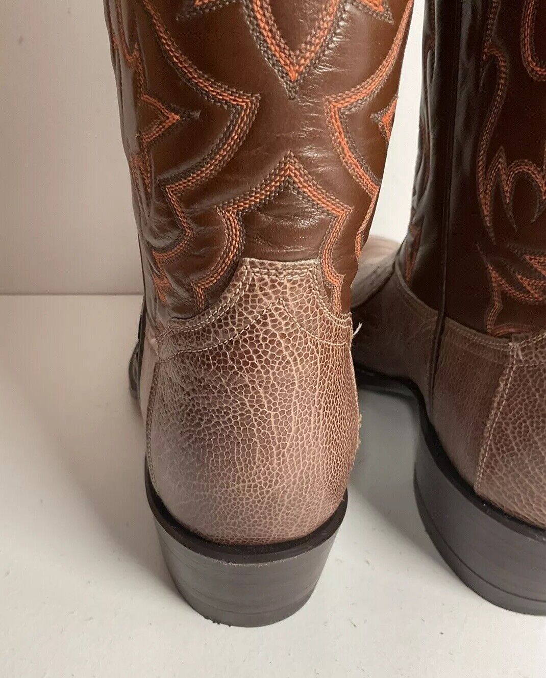 Vintage Tony Lama Exotic Ostrich Leg Cowboy Boots New Old Stock Gold Label