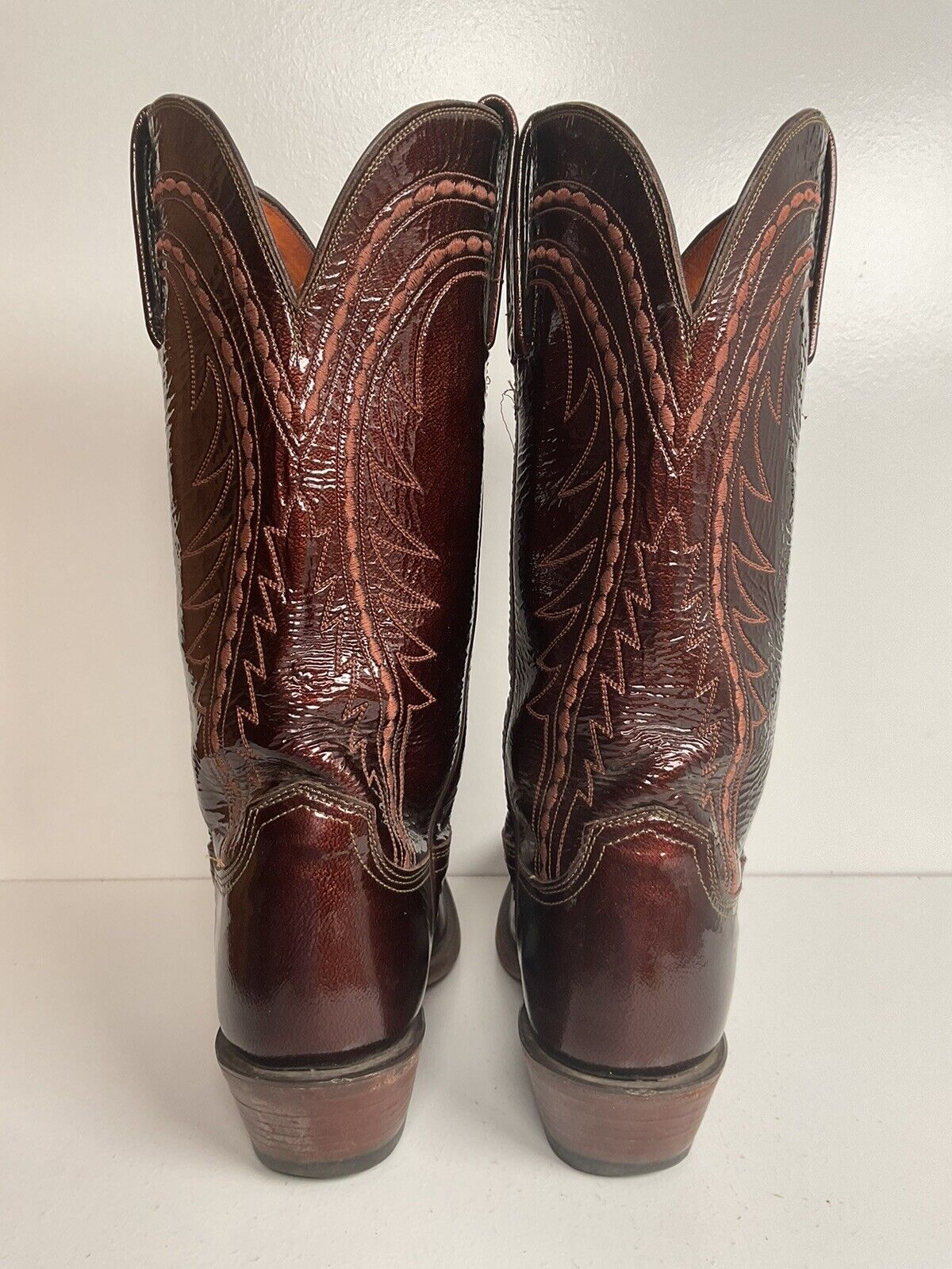 Lucchese Women’s 1883 Glossy Patent Leather Cowgirl Boots 6 B