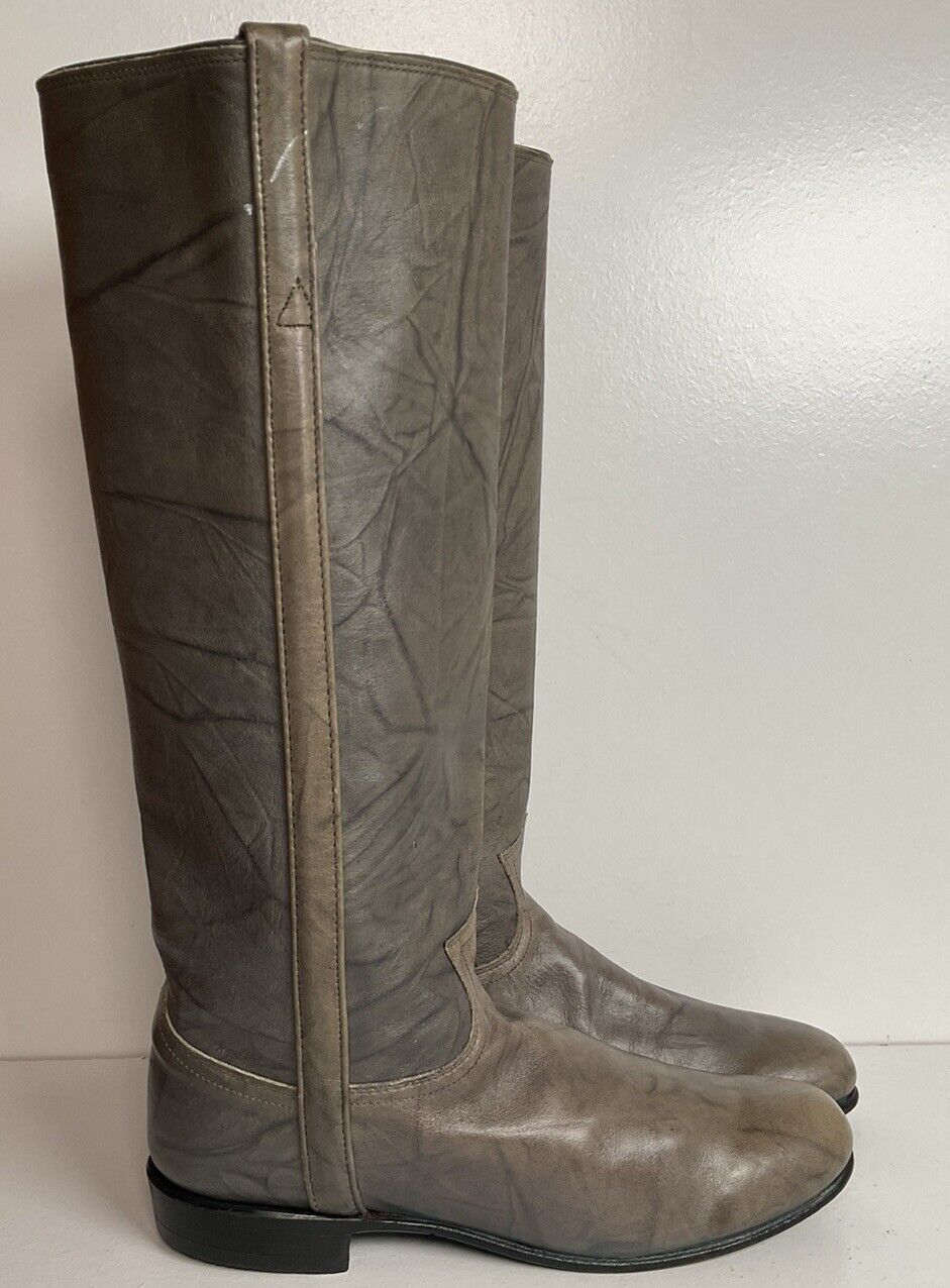 Vintage Justin Grey Marbled Campus Riding Boots 7 B USA Made