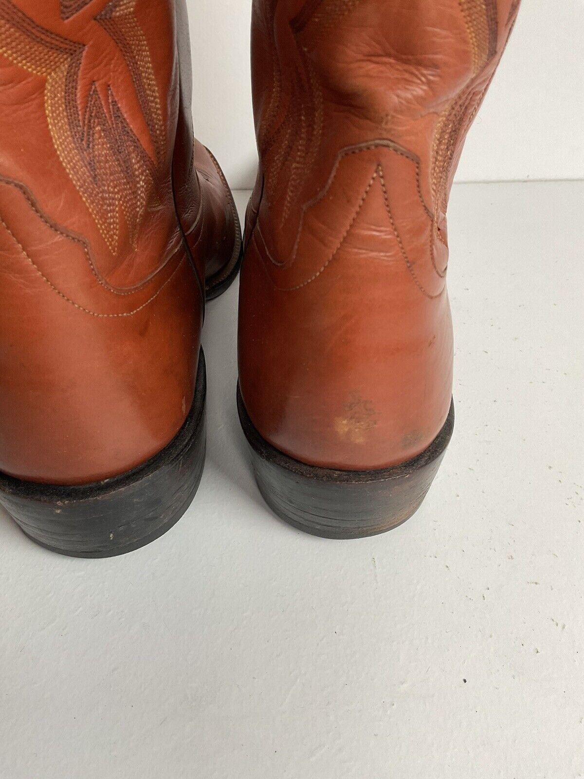 Rios of Mercedes Brown Leather Cowboy Boots 13 A Distressed